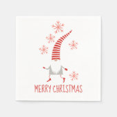 Frohe Weihnachten und Schneeflocken Serviette (Vorderseite)