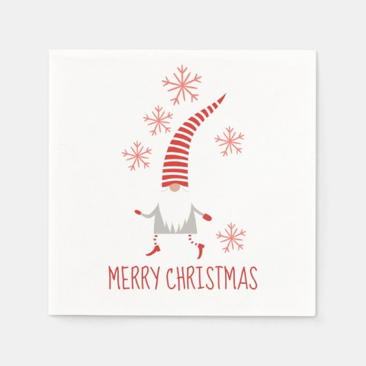 Frohe Weihnachten und Schneeflocken Serviette (Vorderseite)