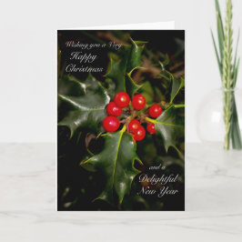 Frohe Weihnachten und schöne neue Jahr Holly Card