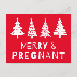 Frohe Weihnachten und schwanger Postkarte