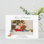 Frohe Weihnachten und Strumpf Foto (Stehend Vorderseite)