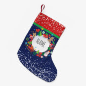 Frohe Weihnachten und viel Glück im neuen Jahr! XM Kleiner Weihnachtsstrumpf (Vorderansicht (hängend))