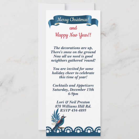 Frohe Weihnachten und viel Glück ins neue Jahr! Bl Einladung (Rückseite)