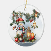 Frohe Weihnachten und viel Glück ins neue Jahr! Keramik Ornament (Links)