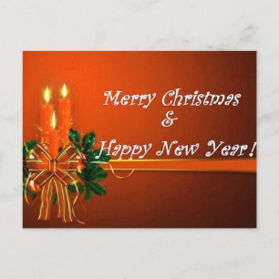 Frohe Weihnachten! Und viel Glück ins neue Jahr! Postkarte