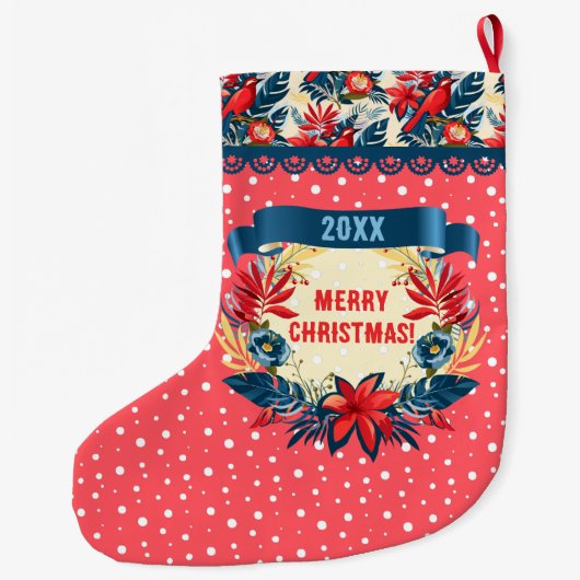 Frohe Weihnachten und viel Glück ins neue Jahr! Ro Großer Weihnachtsstrumpf (Rückseite)