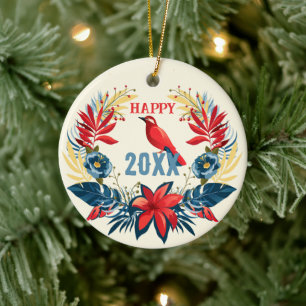 Frohe Weihnachten und viel Glück ins neue Jahr! Ro Keramik Ornament