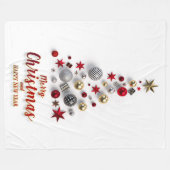 Frohe Weihnachten und Wintersaison Fleecedecke (Vorderseite (Horizontal))