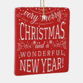 Frohe Weihnachten und wunderbares Foto Monogramm Keramikornament (Rechts)