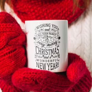 Frohe Weihnachten und wunderbares Neues Jahr Kaffeetasse