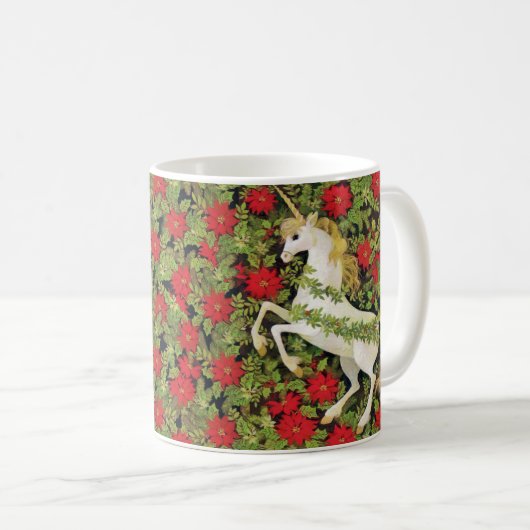 Frohe Weihnachten Unicorn Kaffeetasse (VorderseiteRechts)