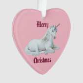 Frohe Weihnachten Unicorn Ornament (Vorderseite)