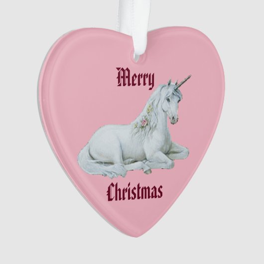 Frohe Weihnachten Unicorn Ornament (Vorderseite)