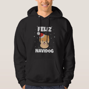Frohe Weihnachten Unisex Feliz Navidog Spitz Fu Hoodie
