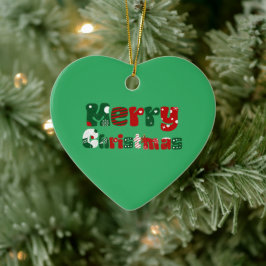 Frohe Weihnachten Unisex & Kinder Kleidung Keramik Ornament