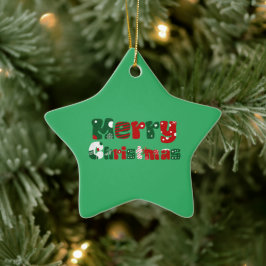 Frohe Weihnachten Unisex & Kinder Kleidung Keramik Ornament