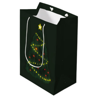 Frohe Weihnachten unter einem glänzenden Weihnacht Mittlere Geschenktüte
