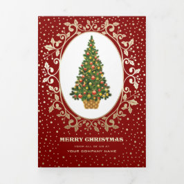 Frohe Weihnachten. Unternehmen für kundenspezifisc Dreifach Gefaltete Urlaubskarte