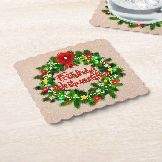 Frohe Weihnachten Untersetzer Weihnachten (angewinkelt)