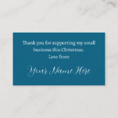 Frohe Weihnachten Unterstützung für kleine Unterne Visitenkarte (Rückseite)