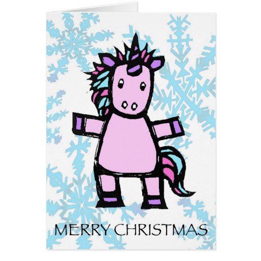 frohe Weihnachten - uri das Einhorn Mitteilungskarte | Zazzle