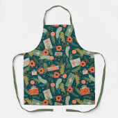 Frohe Weihnachten Urlaub Floral Poinsettia Muster Schürze (Vorderseite)