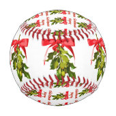 Frohe Weihnachten Urlaub mistletoe Baseball (Rückseite)
