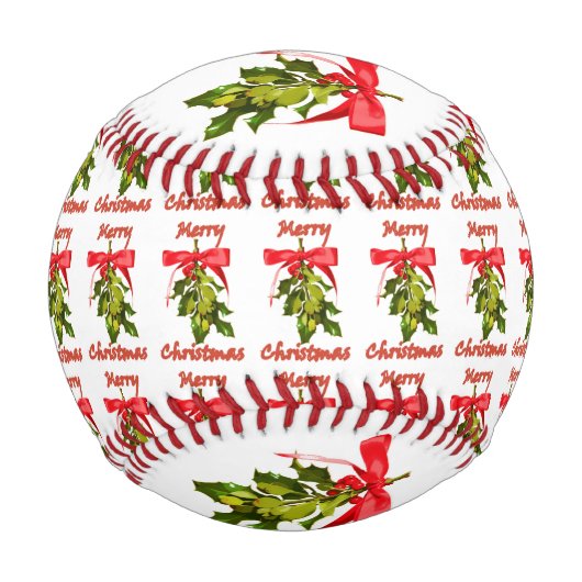 Frohe Weihnachten Urlaub mistletoe Baseball (Vorderseite)