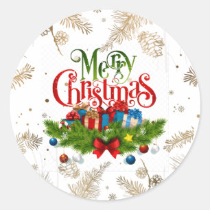 Frohe Weihnachten, Urlaubsplanung, Runder Aufkleber