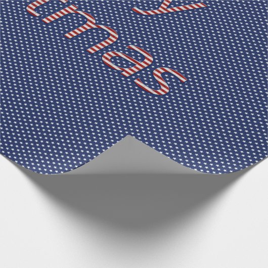 Frohe Weihnachten US Flagge Elegant Geschenkpapier (Ecke)