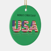 Frohe Weihnachten USD Keramik Ornament (Rechts)