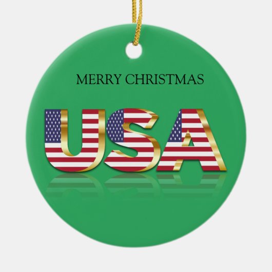 Frohe Weihnachten USD Keramik Ornament (Vorne)