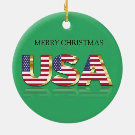 Frohe Weihnachten USD Keramik Ornament (Hinten)