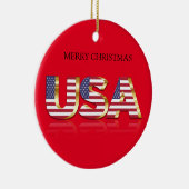 Frohe Weihnachten USD Keramik Ornament (Rechts)
