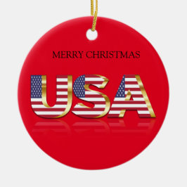 Frohe Weihnachten USD Keramik Ornament