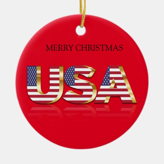 Frohe Weihnachten USD Keramik Ornament (Vorne)