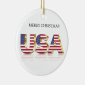 Frohe Weihnachten USD Keramik Ornament (Rechts)
