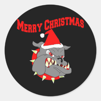 Frohe Weihnachten USMC Devil Dog Runder Aufkleber