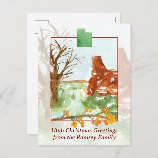 Frohe Weihnachten Utah Rock Mountains Südwesten (Vorne/Hinten)