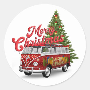 Frohe Weihnachten Van Runder Aufkleber