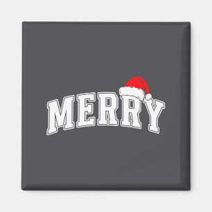 Frohe Weihnachten Varsity Text Mit Santa Hut Xmas  Magnet