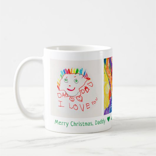 Frohe Weihnachten Vater 3 Foto Custom Kid's Art Kaffeetasse (Links)