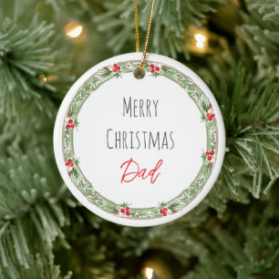 Frohe Weihnachten VATER Liebe Kinder NAME Feierlic Keramik Ornament
