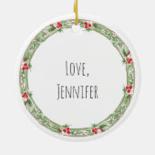 Frohe Weihnachten VATER Liebe Kinder NAME Feierlic Keramik Ornament (Hinten)