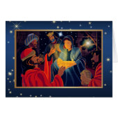 Frohe Weihnachten. Verehrung der Magi Custom Card (Vorderseite (Horizontal))