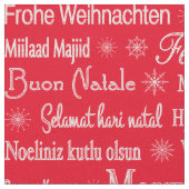 Frohe Weihnachten verschiedene Sprachen rote Vorla Stoff (Nahaufnahme)
