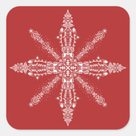 Frohe Weihnachten versteckte Wörter und Bilder Sti Quadratischer Aufkleber