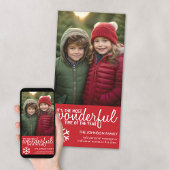 Frohe Weihnachten - Vertikales Rotes Foto Gruß