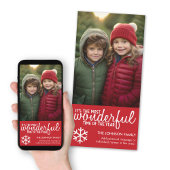 Frohe Weihnachten - Vertikales Rotes Foto Gruß