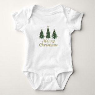 Frohe Weihnachten Verzierte Kiefer Baby Strampler